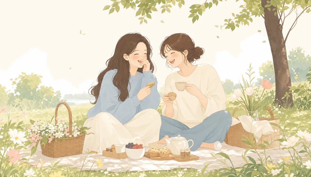 친구와 함께한 따뜻한 한 순간